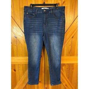 !it Jeans Womens 16P Petite Blue Distressed Gabby Petite High Rise Curvy Skinny